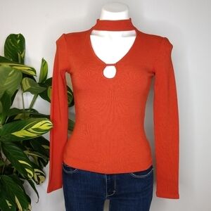 ✨3/$15 NWT Jack BB Dakota orange ribbed top XS
